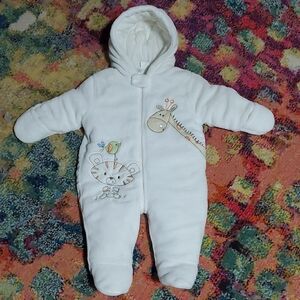 Miniwear White Animal Print Footie